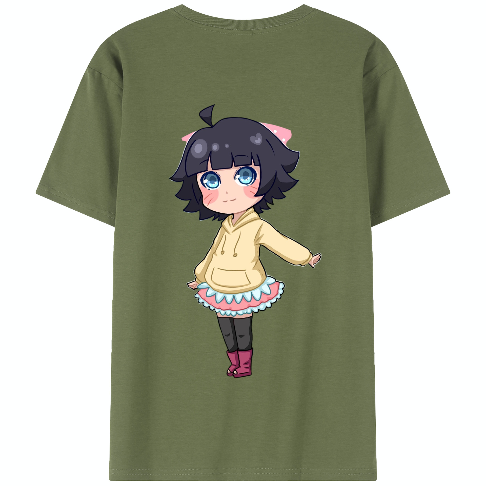 （画像用） NARUTO -ナルト- うずまき ヒマワリ Uzumaki Himawari 綿100％半袖Tシャツ（背面プリント）